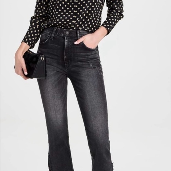 EUC Flare/Straight Moussy Vintage Jeans HOWA High
Rise Black Size 27 Cropped - Picture 3 of 16